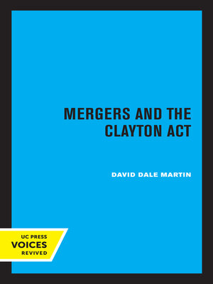 cover image of Mergers and the Clayton Act